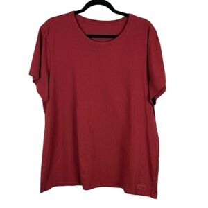 Life Is Good Casual Boxy Crew Neck Cotton Short Sleeve Tee XXL Brick Red